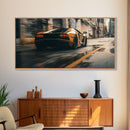 Cool Supercar Art, Framed Canvas Print, Cyberpunk Sportscar Painting, Futuristic Supercar Painting, Man Cave Decor, Gift For Him, Car Guy
