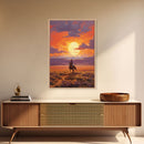 Cowboy Wall Art, Western Decor, Sunset Wall Art, Desert Art, Canvas Print, Wall Art, Vertical Art, Boys Bedroom Decor, Ranch Wall Art
