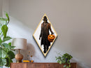 Creepy pumpkin butler holding lantern Canvas Art Print in sinister gothic Halloween aesthetic wrapped in Diamond Shaped Art