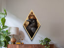Gothic Victorian Raven Portrait Canvas Art, Diamond Shaped Halloween Wall Art