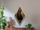 Where'd this crow get a crown? Framed Canvas Embossed Print, Darkacademia Raven print, Halloween Home Decor