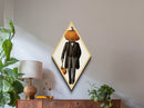 Dapper Pumpkin Gentleman in Suit Diamond Shaped Art Canvas Embossed Print halloween gothic style vintage victorian haunted theme