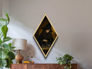 Dark Academia Witchcraft Scene Diamond Shaped Art with Glass Bottles and Spellcasting Canvas Art Print for Haunted Ambiance
