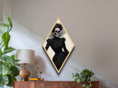 Victorian Skeleton Lady Diamond Shaped Art Gothic Halloween Canvas Art Print Dark Academia Macabre Decor Elegant Skull Portrait