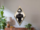 Grim Beauty Diamond Shaped Art Victorian Skeleton Lady Canvas Embossed Print Gothic Halloween Macabre Fine Art Wall Hanging