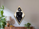 Bone-Chic Portrait Diamond Shaped Art Dark Academia Skeleton Lady Canvas Art Print Gothic Macabre Halloween Wall Hanging