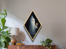 Cute Lil Ghost Holding A Candle, Canvas Textured Print, Diamond Shaped Art, Halloween Decoration, Victorian Ghost Painting Print