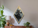 Victorian Flying Witch Halloween Wall Art, Diamond Shaped Canvas Art Print, Halloween Paintiny, Witchy Decor