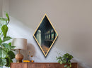 Vintage Ghost in Abandoned Arcade Diamond Shaped Art Canvas Art Print Halloween Gothic Vaporwave Spooky Gamer Aesthetic