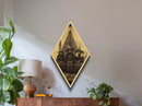Elderly Witch Coven Portrait Diamond Shaped Art Canvas Embossed Print Witchcore Halloween Dark Academia Gothic Wall Art Decor