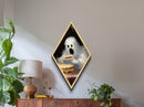 Screaming Ghost Eating Dessert Diamond Shaped Art Canvas Art Print Whimsical Halloween Dark Humor Gothic Kitchen Wall Piece