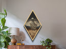 Cowboy Ghost Floating in Desert Diamond Shaped Art Canvas Art Print Western Halloween Surreal Spooky Southwestern Home Decor