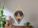 Lonely Ghost in Sunset Desert Diamond Shaped Art Canvas Art Print Halloween Spirit Gothic Surreal Dark Western Spooky Decor