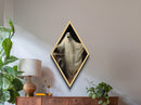 Grinning Ghost in Laundry Room Diamond Shaped Art Canvas Embossed Print Gothic Halloween Surreal Home Humor Spooky Wall Decor