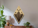 Haunting forest cult leader in stag skull and long robes posed in Diamond Shaped Art style on Halloween gothic Canvas Embossed Print canvas