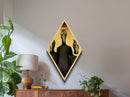 Three rabbit-headed sisters standing in silence, styled in eerie Diamond Shaped Art with dark academia Canvas Art Print Victorian influence