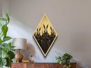 Ritualistic rabbit priestesses wielding staffs in Diamond Shaped Art composition Canvas Art Print merging gothic folklore and Halloween