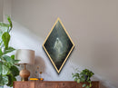 Spooky Season Halloween Decor, Ghost In The Forest, Dark Victorian Oil Painting Print, Diamoned Shaped Canvas Art Print