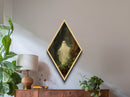 Cute Lil Ghost In The Haunted Forest, Framed Canvas Art Print, Spooky Dark Academia Oil Painting Print