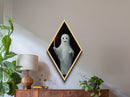 This Ghost is Spooooky With His Candle ,Diamond Shaped Art, Halloween Wall Art, Halloween Decoration