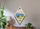 Denali National Park Diamond Shaped Travel Poster Canvas Art Print, Canvas Wall Art, Travel Gift, Alaska Travel Art