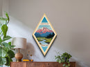 Lassen Volcanic National Park Diamond Shaped Travel Poster Canvas Art Print, Canvas Wall Art, Travel Gift, California Travel Art