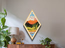 Retro Lassen Volcanic National Park Travel Poster Wall Art Texture Print, Travel Decor Art, Midcentury Modern Decor California Travel Art