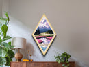 Mount Rainier National Park Diamond Shaped Travel Poster Canvas Art Print, Canvas Wall Art, Travel Gift, Washington Travel Art