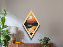 Wrangell-St. Elias National Park Diamond Shaped Travel Poster Canvas Art Print, Canvas Wall Art, Travel Gift, Alaska Travel Art