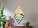 Crater Lake National Park Diamond Shaped Travel Poster Canvas Art Print, Canvas Wall Art, Travel Gift, Oregon Travel Art