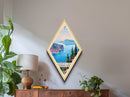 Retro Crater Lake National Park Travel Poster Canvas Texture Print, Travel Decor Art, Midcentury Modern Decor Oregon Travel Art
