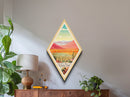 Death Valley National Park Diamond Shaped Travel Poster Canvas Art Print, Canvas Wall Art, Travel Gift, California Travel Art