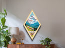 Glacier Bay National Park Diamond Shaped Travel Poster Canvas Artwork Print, Canvas Wall Art, Travel Present, Alaska Travel Art