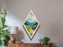 Glacier National Park Diamond Shaped Travel Poster Canvas Art Print, Canvas Wall Art, Travel Gift, Montana Travel Art