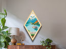 Glacier Bay National Park Diamond Shaped Travel Poster Canvas Art Print, Canvas Wall Art, Travel Gift, Alaska Travel Art