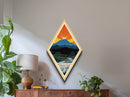 Hawai'i Volcanoes National Park Diamond Shaped Travel Poster Canvas Art Print, Canvas Wall Art, Travel Gift, Hawaii Travel Art