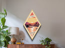 Hot Spring National Park Diamond Shaped Adventure Poster Canvas Artwork Print, Canvas Wall Art, Travel Gift, Arkansas Travel Art