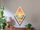 Indiana Dunes National Park Diamond Shaped Travel Poster Canvas Art Print, Canvas Wall Art, Travel Gift, Indiana Travel Art
