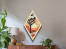 Joshua Tree National Park Diamond Shaped Adventure Poster Canvas Art Print, Canvas Wall Art, Travel Present, California Travel Art