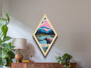 Katmai National Park Diamond Shaped Travel Poster Canvas Art Print, Canvas Wall Art, Travel Gift, Alaska Travel Art