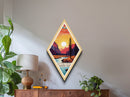 Yosemite National Park Diamond Shaped Travel Poster Canvas Art Print, Canvas Wall Art, Travel Gift, California Travel Art