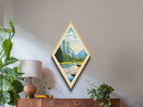 Yosemite National Park Diamond Formed Travel Poster Wall Art Artwork Print, Canvas Wall Art, Travel Gift, California Travel Art