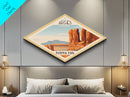 Retro Arches National Park Travel Poster Art Canvas Texture Print, Travel Decor Art, Midcentury Modern Decor Utah Travel Art