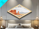 Arches National Park Diamond Shaped Travel Poster Art Canvas Art Print, Canvas Wall Art, Travel Gift, Utah Travel Art
