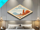 Arches National Park Travel Poster Art Canvas Texture Print, Travel Decor Art, Midcentury Modern Retro Decor Utah Travel Art