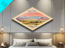 Badlands National Park Diamond Shaped Travel Poster Art Canvas Art Print, Canvas Wall Art, Travel Gift, South Dakota Travel Art