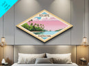 Biscayne National Park Diamond Shaped Travel Poster Art Canvas Art Print, Canvas Wall Art, Travel Gift, Florida Travel Art