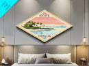 Retro Biscayne National Park Travel Poster Art Canvas Texture Print, Travel Decor Art, Midcentury Modern Decor Florida Travel Art
