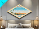 Biscayne National Park Diamond Formed Travel Poster Art Wall Art Art Print, Canvas Wall Art, Travel Gift, Florida Travel Art