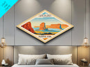 Canyonlands National Park Diamond Formed Travel Poster Artwork Canvas Art Print, Canvas Wall Art, Travel Gift, Utah Travel Art